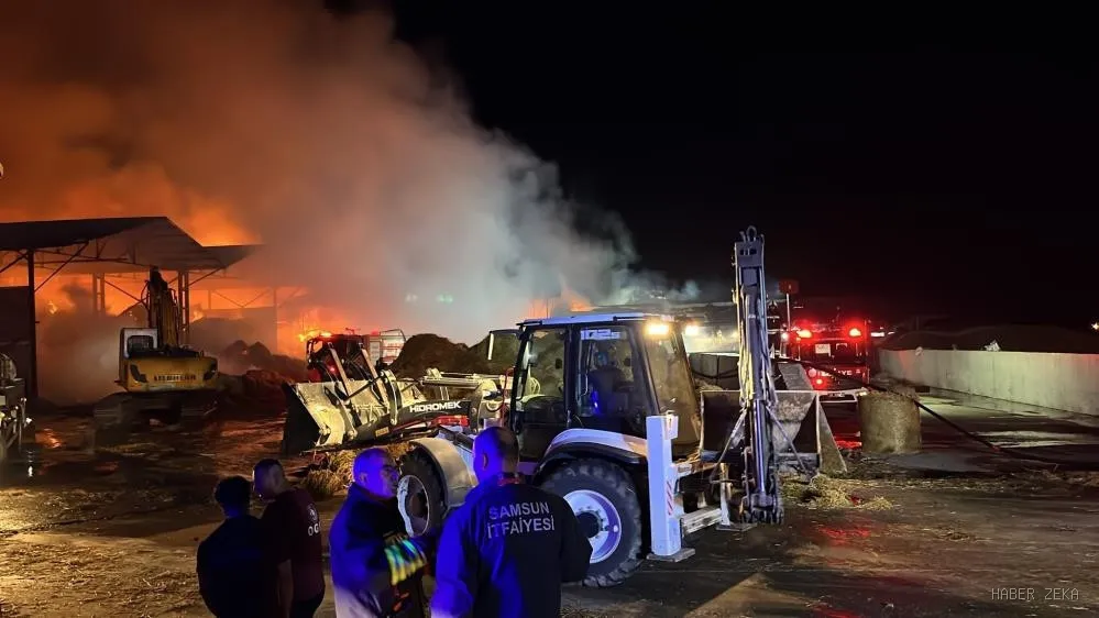 Samsun'da Dev Saman Deposu Küle Döndü: Alevler Gökyüzünü Kapladı